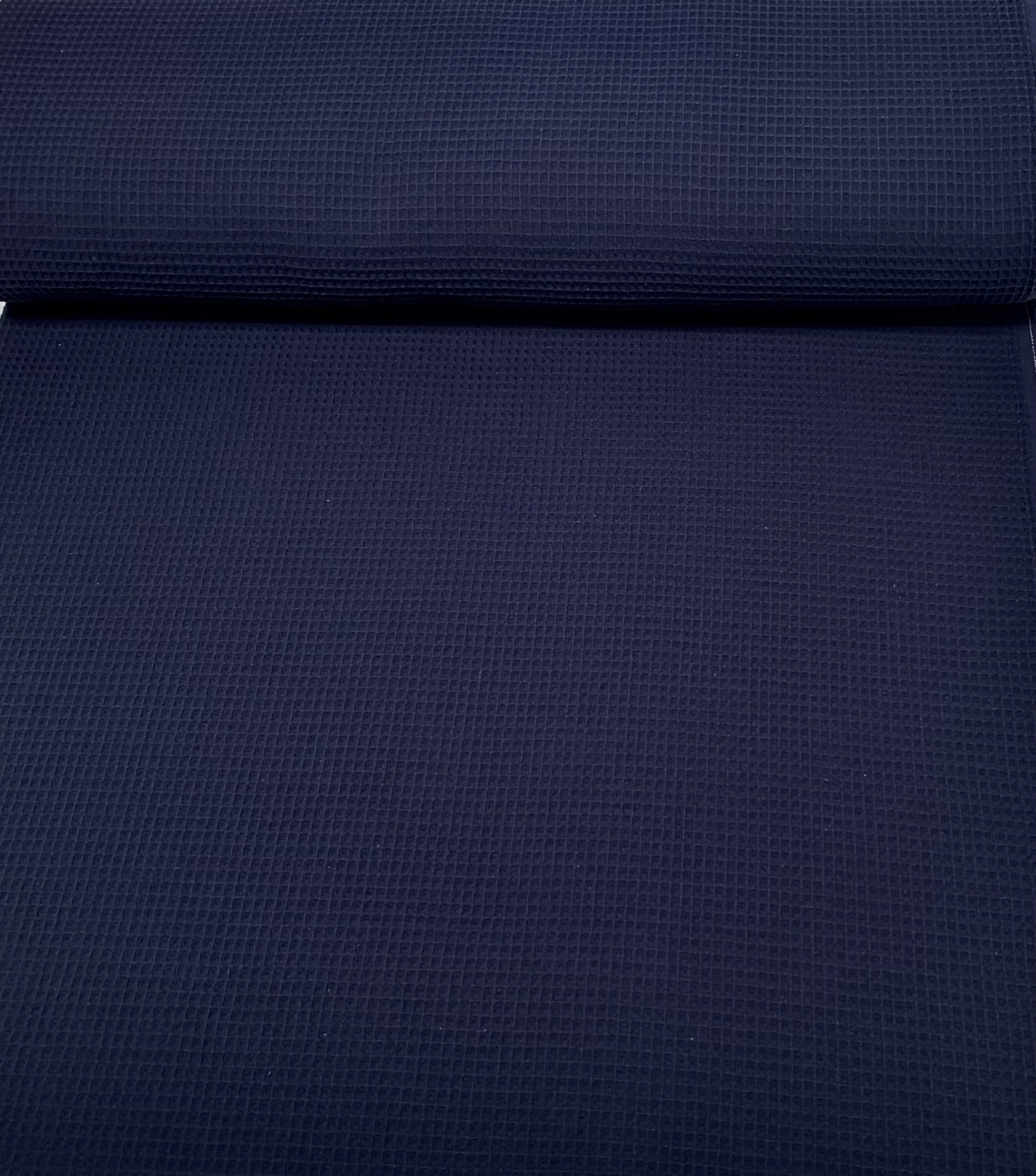 Coupon Tissu Coton Gaufré Bleu Marine - 3 Pièces De 50x140 Cm, Neuf, Pour Couture Et Artisanat