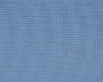 Blue Waffle Piqué Fabric: 100% Cotton, Half Yard