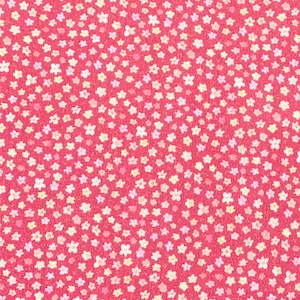 Pink Floral Double Gauze Fabric: Organic Cotton Muslin By Half Yard