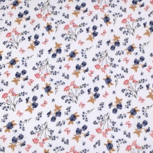 Crinkle Cotton Double Gauze Fabric By Half Yard, Double Gauze Print Flowers, Lightweight Musselin Fabric