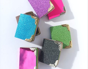 Miniature Rainbow Notebook (Glitter, Neon, Shinny...) | Cute Mini Pocket Diary | Mini journal for Gift