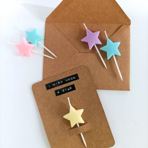 Biglietto di compleanno con candela a forma di stella / biglietto regalo personalizzato