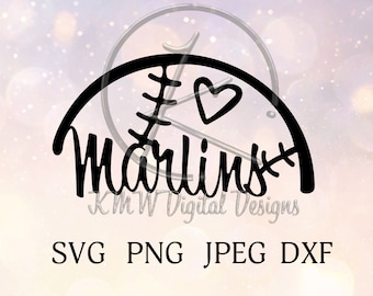Marlins SVG PNG JPEG Dxf