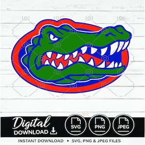 Peut inclure: Graphique de t&eacute;l&eacute;chargement num&eacute;rique repr&eacute;sentant une t&ecirc;te d'alligator verte avec des dents blanches, soulign&eacute;e de bleu et de rouge. Le texte "Digital Download" et les ic&ocirc;nes de type de fichier (SVG, PNG, JPEG) sont affich&eacute;s en dessous. Les mots "Instant Download" et "SVG, PNG & JPEG FILES" sont &eacute;galement pr&eacute;sents.