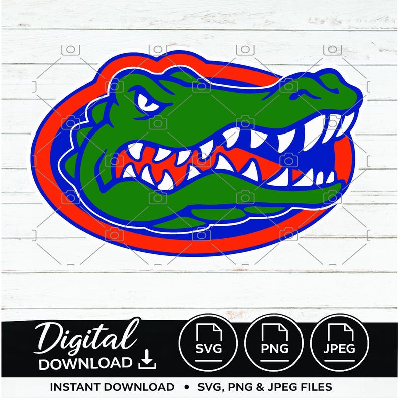 Peut inclure: Graphique de t&eacute;l&eacute;chargement num&eacute;rique repr&eacute;sentant une t&ecirc;te d'alligator verte avec des dents blanches, soulign&eacute;e de bleu et de rouge. Le texte "Digital Download" et les ic&ocirc;nes de type de fichier (SVG, PNG, JPEG) sont affich&eacute;s en dessous. Les mots "Instant Download" et "SVG, PNG & JPEG FILES" sont &eacute;galement pr&eacute;sents.