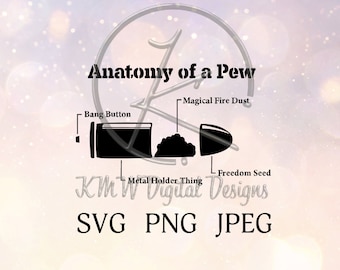 Anatomy of a Pew (bullet) SVG PNG JPEG