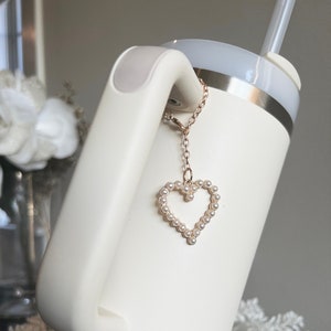 Heart Charm for Tumbler Handle Valentine Charm for Stanley Tumbler Charm Heart Cup Charm Stanley Accessory Valentines Day Accessory Tumbler