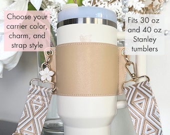 PU Leather Tumbler Holder for Simple Modern Tumbler Carrier for Stanley Tumbler 40 oz Tumbler Accessory Water Bottle Holder Stanley Holder