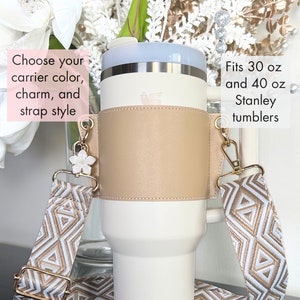 PU Leather Tumbler Holder for Simple Modern Tumbler Carrier for Stanley Tumbler 40 oz Tumbler Accessory Water Bottle Holder Stanley Holder
