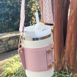Faux Leather Tumbler Carrier for Tumbler Stanley Accessory Stanley Tumbler Gift Tumbler Tote Stanley Gift Tumbler Accessory Tumbler Holder