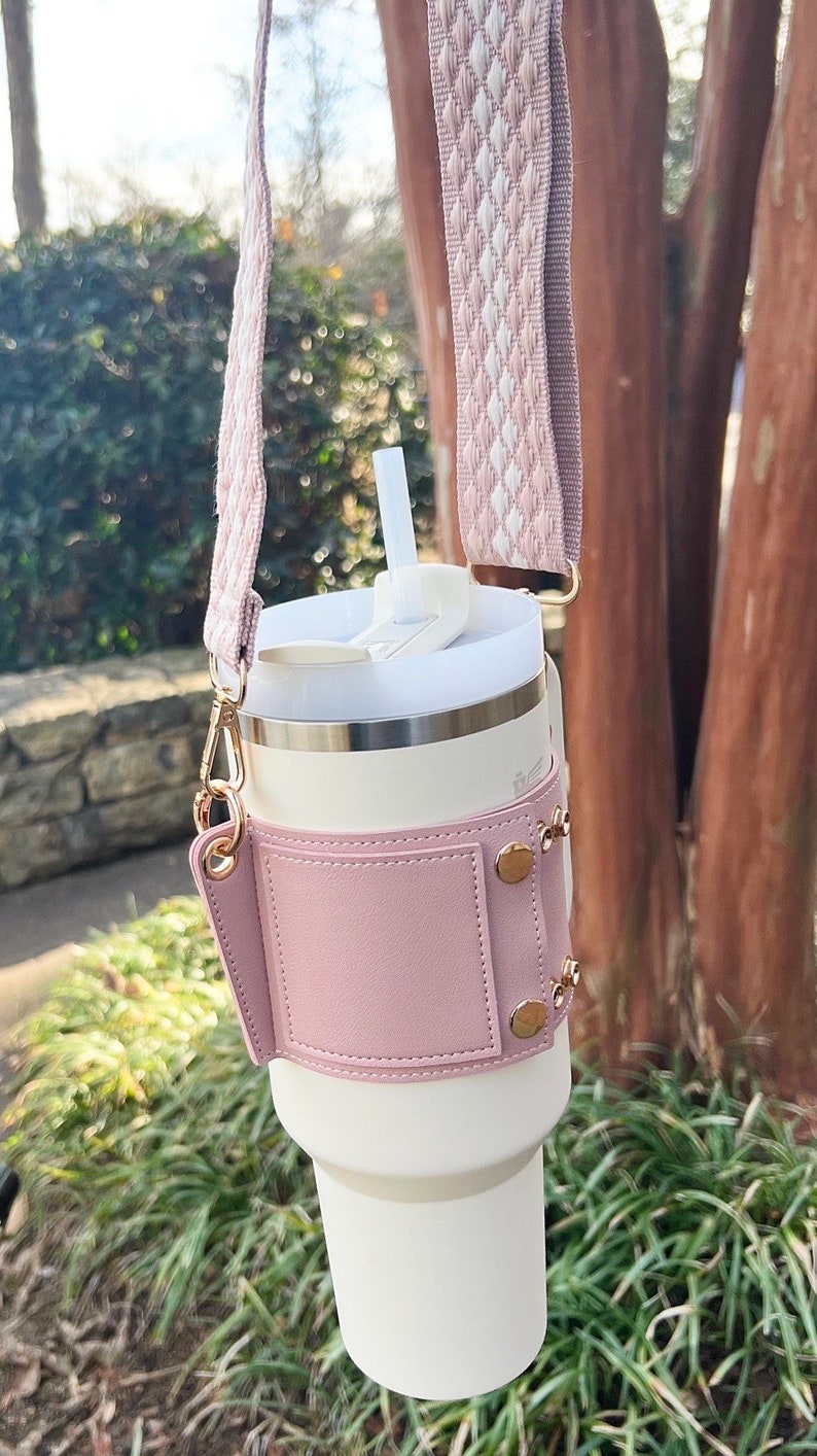 Faux Leather Tumbler Carrier for Tumbler Stanley Accessory Stanley Tumbler Gift Tumbler Tote Stanley Gift Tumbler Accessory Tumbler Holder