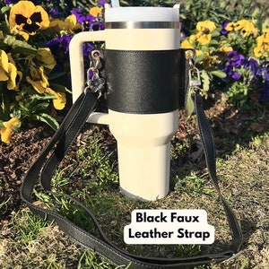 Faux Leather Tumbler Carrier for Tumbler Stanley Accessory Stanley Tumbler Gift Tumbler Tote Stanley Gift Tumbler Accessory Tumbler Holder