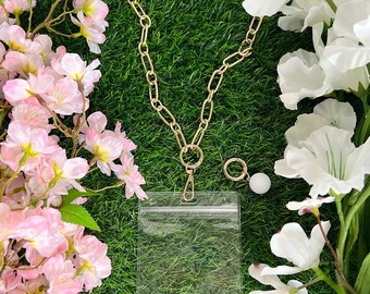 バッジホルダー付きチェーンストラップ ストラップ ゴルフトーナメントバッジストラップ ゴルファーへのギフト ゴルファーガール向けゴルファーストラップ