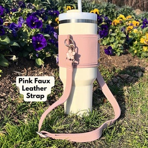 Faux Leather Tumbler Carrier for Tumbler Stanley Accessory Stanley Tumbler Gift Tumbler Tote Stanley Gift Tumbler Accessory Tumbler Holder