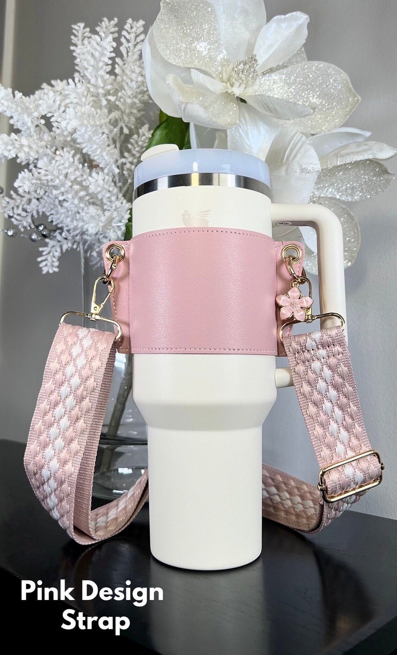 Faux Leather Tumbler Carrier for Tumbler Stanley Accessory Stanley Tumbler Gift Tumbler Tote Stanley Gift Tumbler Accessory Tumbler Holder