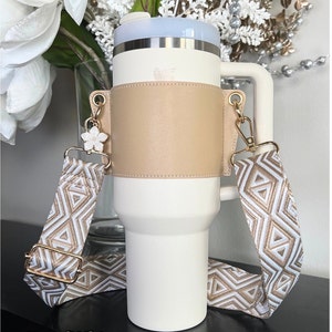 Faux Leather Tumbler Carrier for Tumbler Stanley Accessory Stanley Tumbler Gift Tumbler Tote Stanley Gift Tumbler Accessory Tumbler Holder