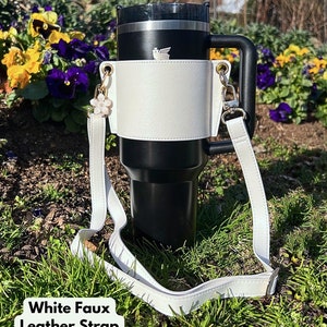 Faux Leather Tumbler Carrier for Tumbler Stanley Accessory Stanley Tumbler Gift Tumbler Tote Stanley Gift Tumbler Accessory Tumbler Holder
