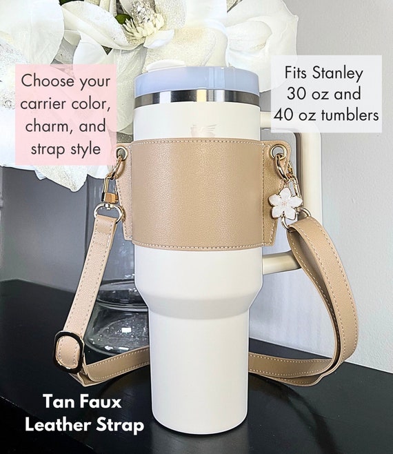 Faux Leather Tumbler Carrier for Tumbler Accessory for Stanley Tumbler Tote for Stanley Gift Tumbler Sleeve Tumbler Holder For Water Bottle