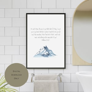 Matthew 17:20 Faith As Small As A Mustard Seed Wall Art | Scripture Print | Christian Home Decor | Bible Verse Wall Art