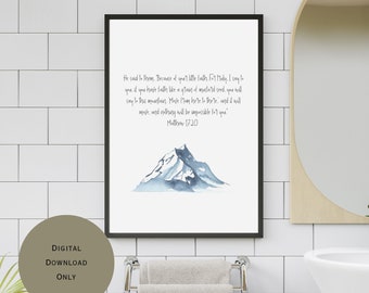 Matthew 17:20 Faith As Small As A Mustard Seed Wall Art | Scripture Print | Christian Home Decor | Bible Verse Wall Art