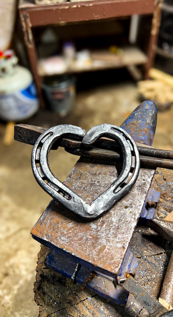 Hand Forged Horseshoe Heart