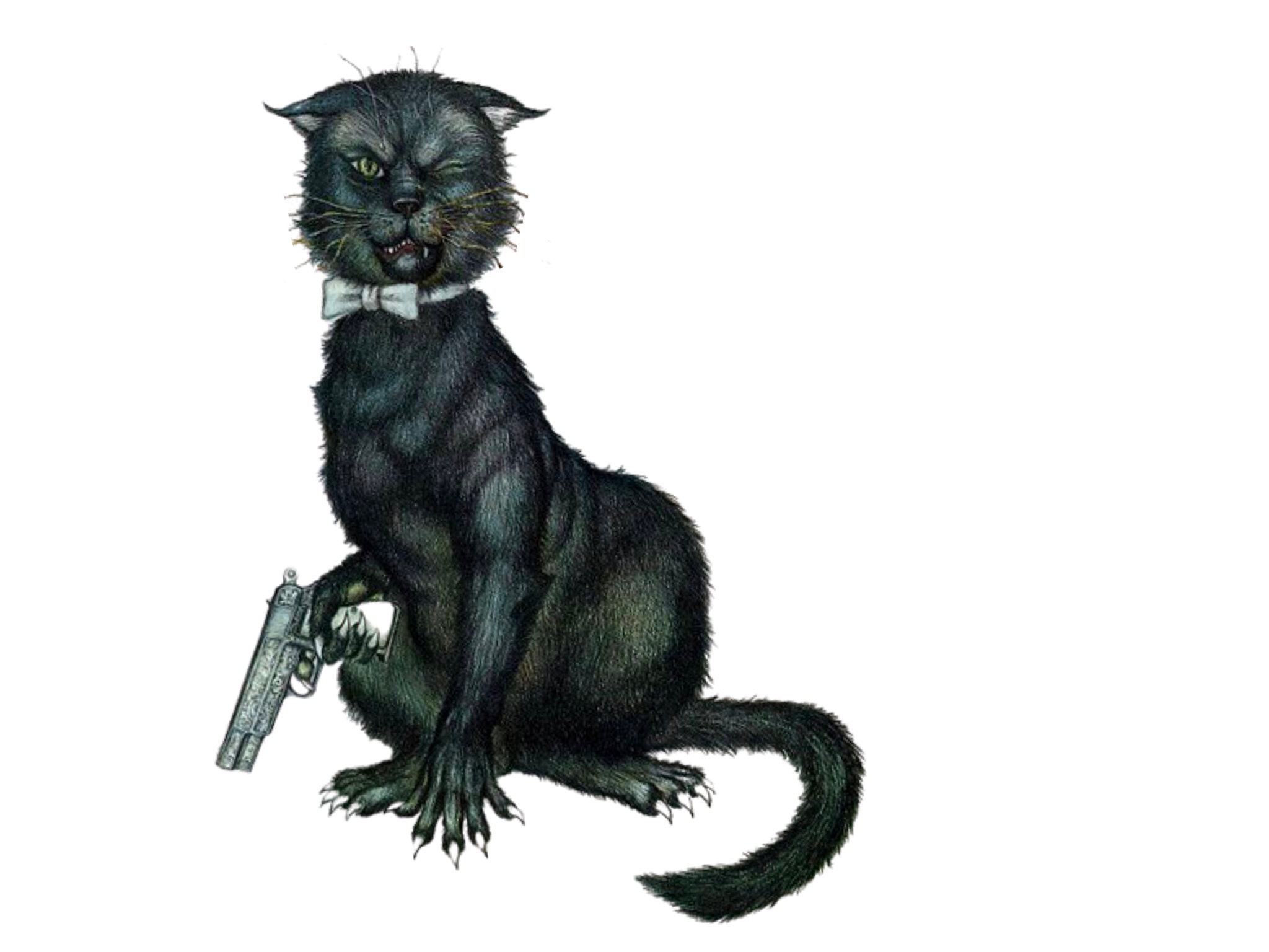 Master and Margarita sticker: Cat with Gun (Behemoth)