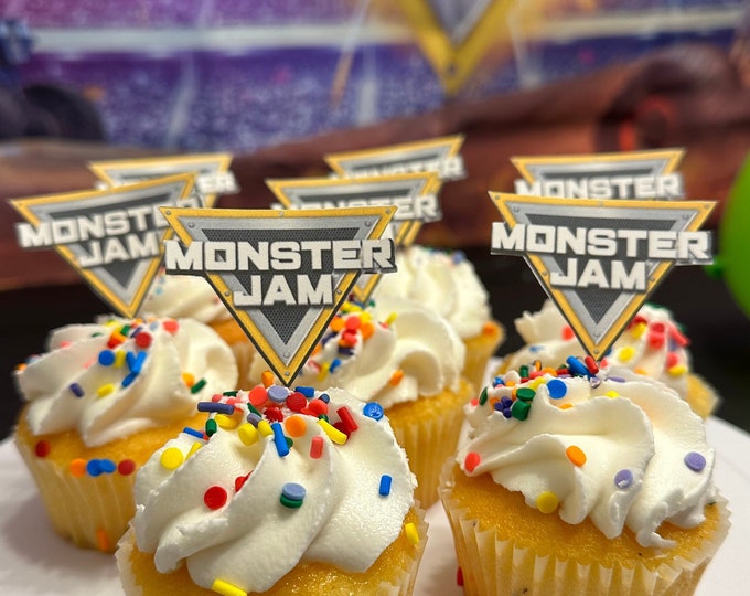 Monster Jam Cupcake Toppers, Monster Truck Cupcake Toppers Etsy