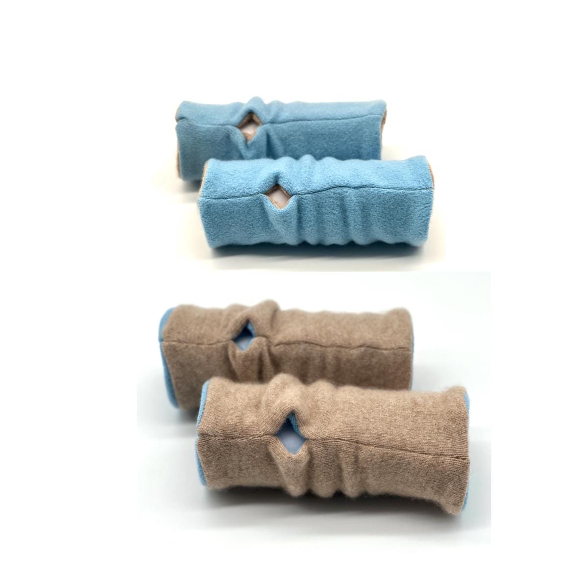 Cashmere Fingerless Gloves: Reversible Knit Hand Warmers - Cosy