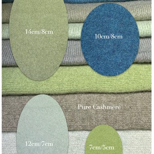 Ellenbogen Patches / Aufnähen & Aufbügeln optional / Flicken Loch / Recycled Patches / 100% Kaschmir / Ovale Form