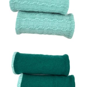 Wrist Warmers, Pure Cashmere Hand  Warmers,  Double Sided Recycled 100% Cashmere, Sweater Sleeves Extension,  Unique Gift, No Thumb Hole