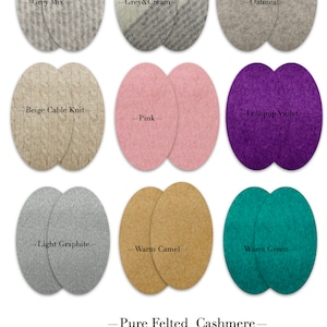 Ein Paar Ellenbogen-Patches / 100% Kaschmir-Patches / Ellenbogen-Verstärkung / Aufnähen & Aufbügeln / Gefilzter Ellenbogenschutz / Wolle-Patches