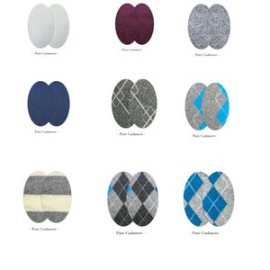 Ellenbogen Patches / Aufnähen & Aufbügeln optional / Flicken Loch / Recycled Patches / 100% Kaschmir / Ovale Form