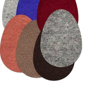 Ellenbogen-Patches / 100% Kaschmir-Aufnäher / Pullover-Verstärkungen / Aufnähen / Aufbügeln / Reparieren / Ausbessern / Eiform