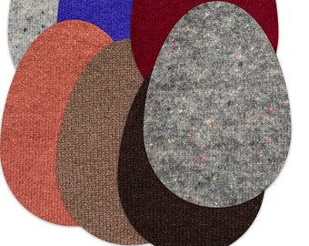 Elbow Patches / 100% Recycled Cashmere Patches / Jumper Reinforcements / Sew on & Iron on optional /  Repair /  Mending / Egg shape