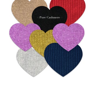 Ellenbogen Patches / Ellenbogen Verstärkungen / Aufnähen & Aufbügeln optional / Flicken Loch / 100% Upcycled Cashmere / Herzform / Rip stricken
