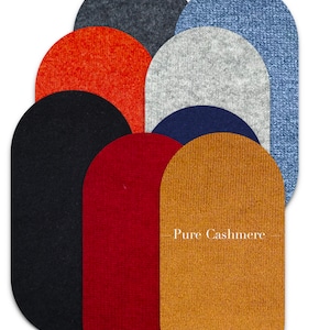 Toppe per gomiti per maglione in cashmere / Da cucire e stirare (facoltativo) / Foro per rammendo / Rinforzi in puro cashmere / Forma classica