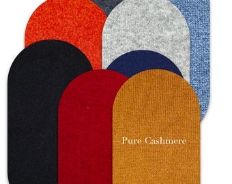 Elbow patches for Cashmere  Pullover, Recycled 100% Cashmere Patch, Reinforcements, Sew on- or iron on optional, Classic Shape,