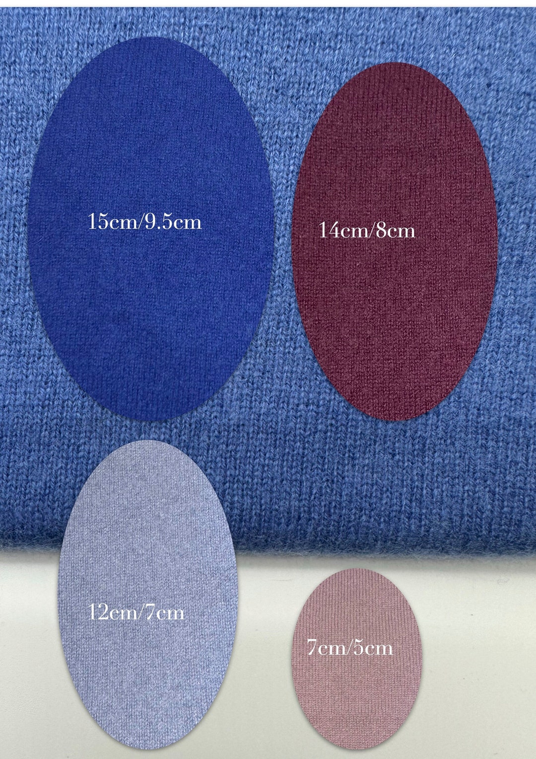 Pair of Elbow Pads, 2 X Knit Patches, Cashmere Patches, Upcycled