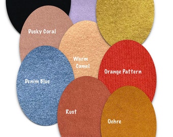 Elbow patches / 100% Pure Recycled Cashmere patches / Elbow Reinforcements / Sew on & Iron on optional / Oval shape Patches