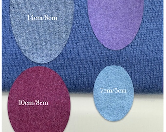 Elbow Patches /Recycled Cashmere Patches / Elbow Reinforcements / Sew on or iron on optional / Mending Hole / Oval Shape