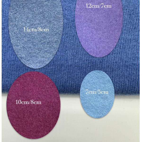 Elbow Patches /Recycled Cashmere Patches / Elbow Reinforcements / Sew on & Iron on optional / Mending Hole / Oval Shape