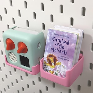 Mini étagère Skadis Yoto et porte-cartes Ikea, seau pour cartes, étagère Skadis, panneau perforé, mini rangement Yoto, organiseur de carte audio,
