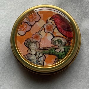 Handmade Collaged Resin Gold Screw-top Tins | Unique Storage Containers