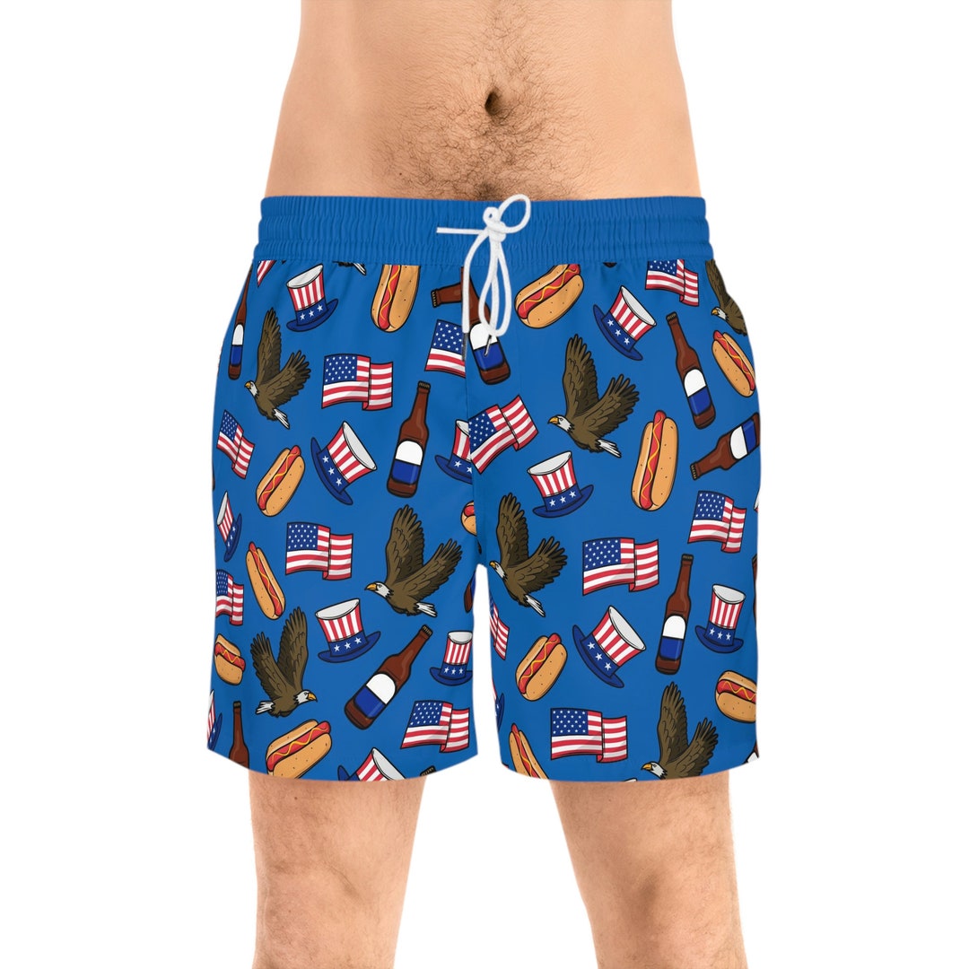 Fourth of July Swim Trunks Patriotic Swim Trunks USA Swim Etsy