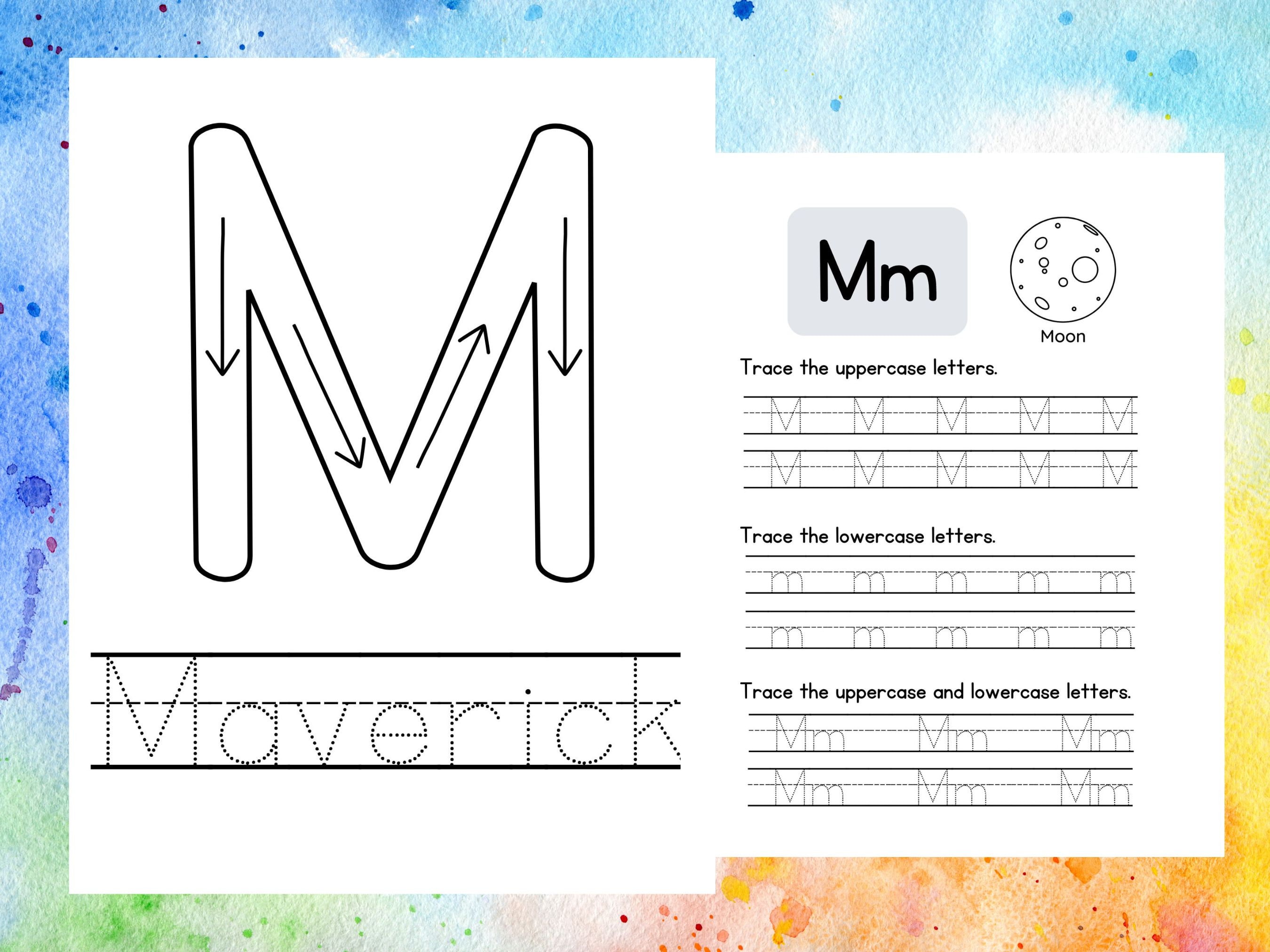 Printable Personalized Custom Name Tracing Worksheets for Kids Writing