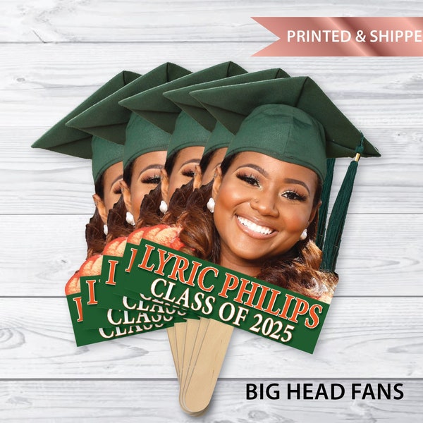 Custom Graduation Big Head Photo Fans - Personalized Hand Fan - Graduation Decoration (READ ITEM DESCRIPTION)