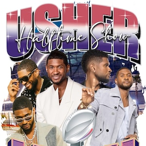 Usher Halftime Show 2024 T-Shirt Design (PNG)