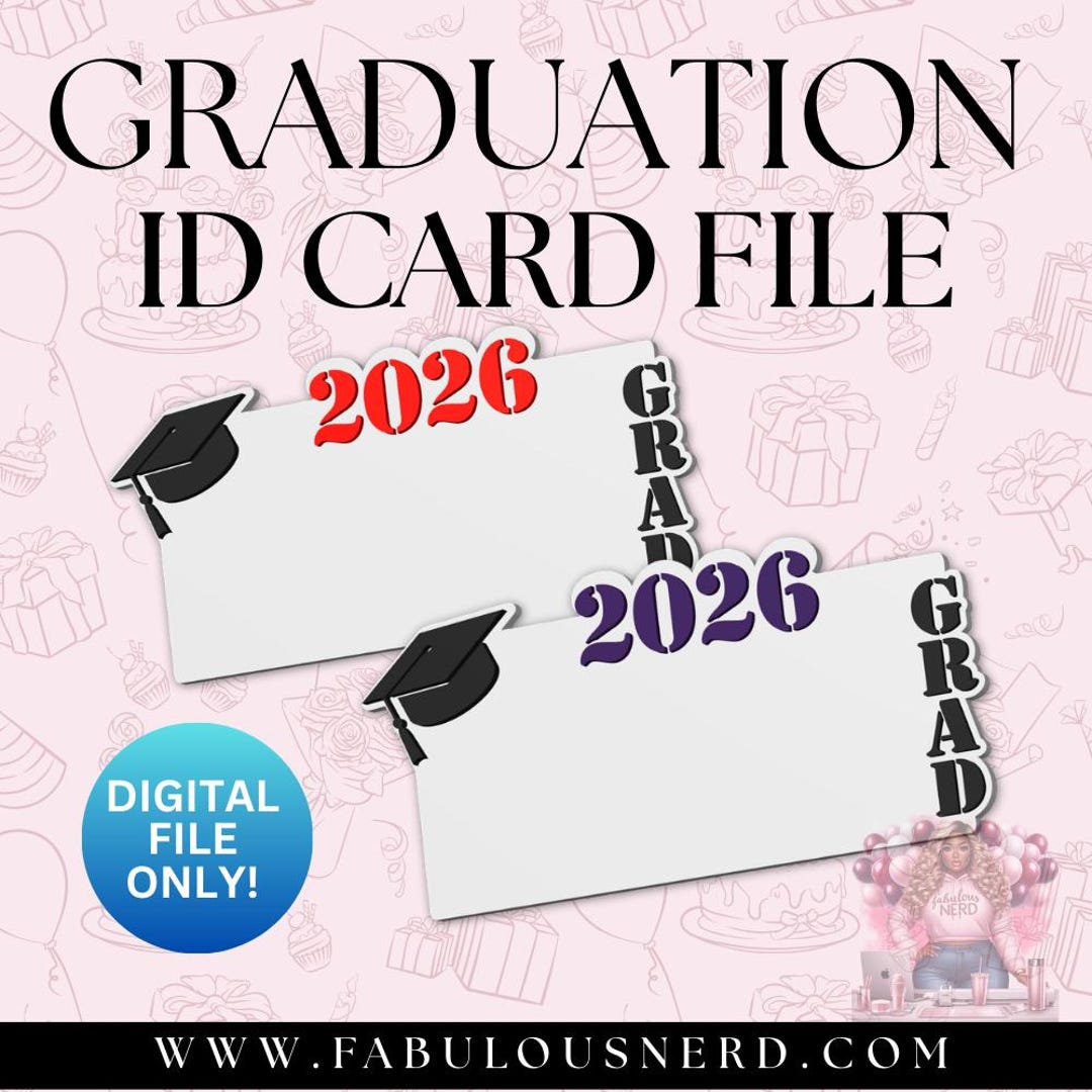 Graduation ID Card 3D Print File (digital Download) - Etsy
