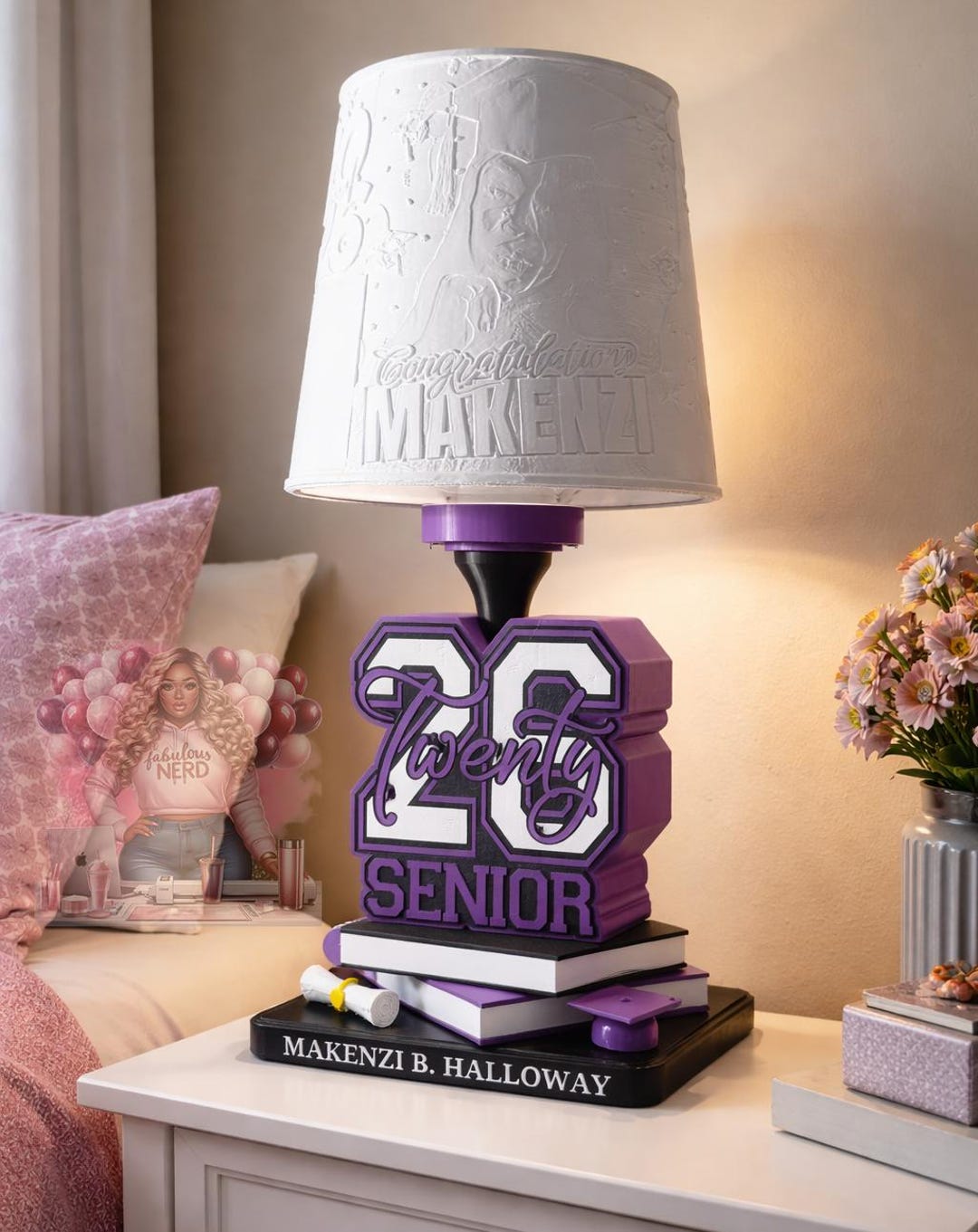 Personalized Graduation Lamp Base and Photo Shade - Etsy
