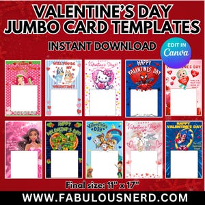 Valentinstag Jumbo Karten Vorlage Bundles - Nur Digitale Datei